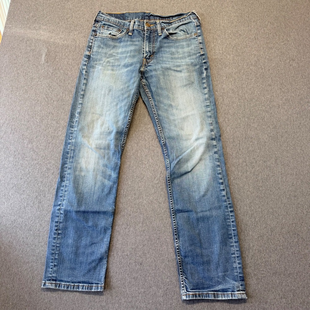 Levis 514 Straight Fit Mens Jeans Blue Medium Wash 30x30 Low Rise Denim
